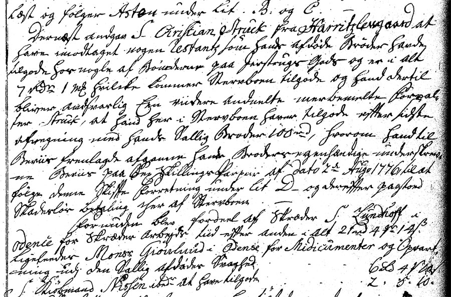 Eiler Struch - Skifte 1776, fol.96
